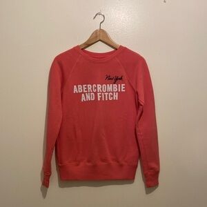 Abercrombie & Fitch coral cotton embroidered sweatshirt. Size Xs